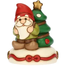 Thun - Spieluhr Wichtel Oliver und Weihnachtsbaum aus Keramik, mittel, 11,7 x 12,1 cm, Höhe 14,6 cm