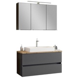 Held Badezimmer Pienza mit LED ca. 100 cm Grau/Eiche