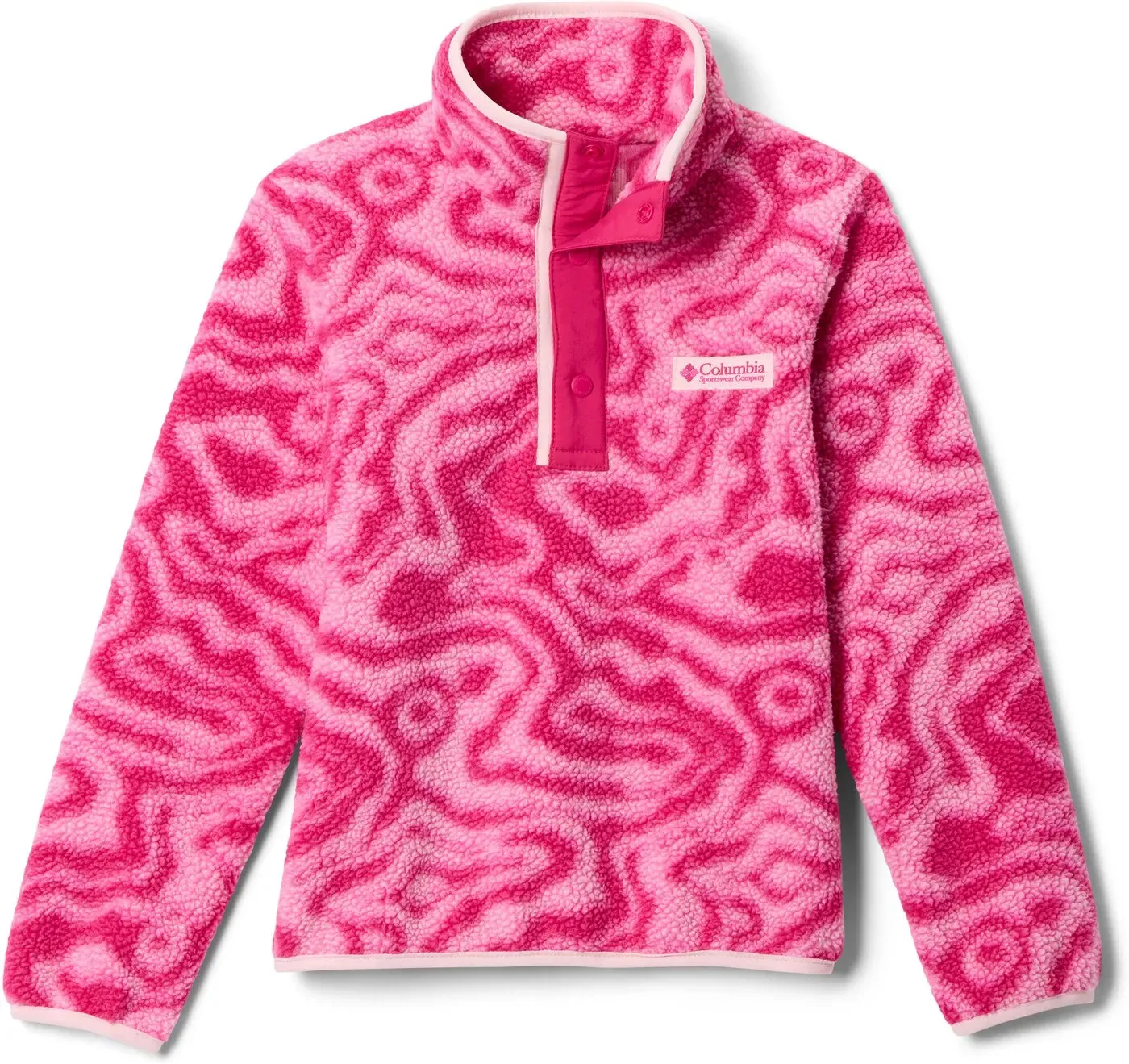 COLUMBIA Helvetia II Printed Half Snap Fleec GUAVA PINK TOPOGLITCH, GUAVA PINK XS
