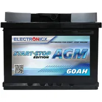 Electronicx Agm Autobatterie 60ah 12v - Wartungsfreie, Auslaufsichere Starterbatterie