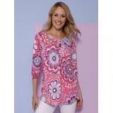 Classic Basics Longshirt CLASSIC BASICS "Longshirt", Damen, Gr. 56, bunt (fuchsia, aqua, bedruckt), 100% Baumwolle, gemustert, mehrfarbig, Rundhals, Shirts Longshirt