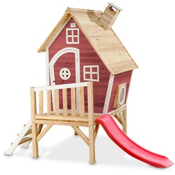Exit Spielhaus, Rot, Holz, Zeder, 166x227x246 cm, EN 71, CE, FSC 100%, Spielzeug, Kinderspielzeug, Spielzeug für Draußen