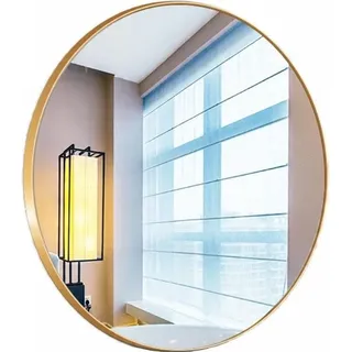 Großes rundes Spiegel Industrial Badezimmer Wohnzimmer Schlafzimmer Gold 70 cm - Gold