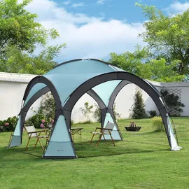 [pro.tec]® Kuppelpavillon Grästorp 3,45 x 3,45 m Hellblau