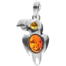 Ketten-Anhänger OSTSEE-SCHMUCK "Ostsee-Schmuck Anhänger Papagei Anhänger Papagei", weiß, Schmuckanhänger, Damen, 30 x 14mm, Silber 925 (Sterlingsilber), 2.0 g