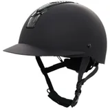 Oshhni Reithelm Reithelm Praktischer Fahrradhelm Mode Einstellbar Reitbedarf Starter Reithut, M schwarz