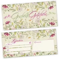 TATMOTIVE Gutscheine Wildblumen 250 Stück - Gutscheinkarten mit Blumen