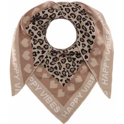 Modetuch ZWILLINGSHERZ, Damen, beige, Obermaterial: 50% Baumwolle, 50% Polyacryl, Modetücher