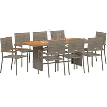 vidaXL Garten Essgruppe 9-tlg. Grau