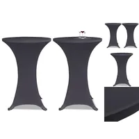 vidaXL Tischhusse Stretchhusse 2 Stk 80 cm Anthrazit