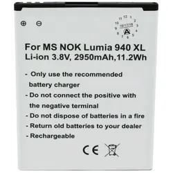 AccuCell Akku passend für Microsoft Lumia 940 XL Akku BV-T4D, Nokia Lumia 940XL