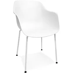 Kadima Design Küchenstuhl Ergonomisch Weiß | 57x56,5x81 cm | Pflegeleicht | Terrasse & Garten | Metall-Beine