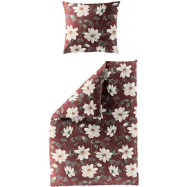 Traumschlaf Menen Blumen Rot 135 x 200 cm + 80 x 80 cm