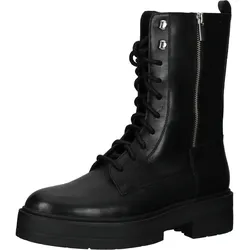 Schnürstiefelette GEOX "Geox Stiefelette Leder", Damen, Gr. 37, schwarz, Leder, casual, Schuhe