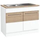 KOCHSTATION Spülenschrank »KS-Trient«, 100 cm breit, inkl. Einbauspüle, weiß