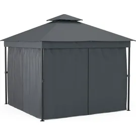 Blumfeldt Mondo Dual Pavillon 3 x 3 m inkl. Moskitonetz Silber