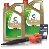 Castrol 10 L EDGE 5W-30 LL + Ölwechsel-Anhänger + Einfülltrichter [Hersteller-Nr. 15669E]