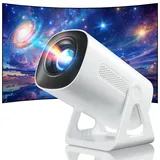 [2025 Upgraded & Android 11.0] Mini Projector with WiFi and Bluetooth, Portable Projector with Support 4K 1080P, 270° Adjustable Support Home Cinema Star Projector for Phone/PS5/HDMI/TV Stick/USB