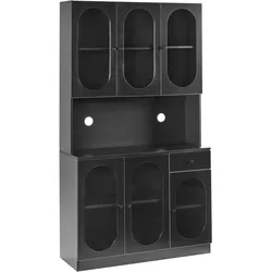 Vitrine LANGFORD Holz 100 cm Schwarz