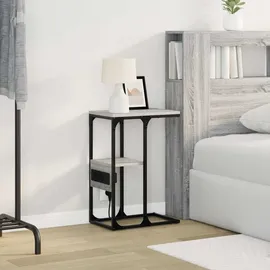 vidaXL Nachttisch Grau Sonoma 41,5 x 26 x 60,5 cm Holzwerkstoff