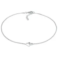Elli Fußkette Herz Liebe Verschlungen 925 Silber, Herz silberfarben