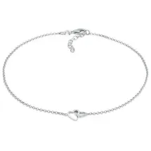 Elli Fußkette Herz Liebe Verschlungen 925 Silber, Herz silberfarben