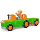 Sieper GmbH SIKU 0147 - Toddys Frank Farmy, Traktor, Spielzeugauto mit Rückziehmotor und Spielfigur, grün/orange