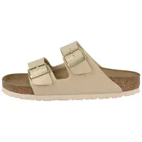 Birkenstock Arizona Birko-Flor Patent normal Damen Sandale Sandaletten, Sommerschuhe, Badeschuhe, Riemchen, Schlappen beige 42 EU