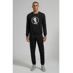 Bikkembergs für Herren. BMF0466 Sportoutfit rundes Logo schwarz (L), Lässig, Sportlich, Baumwolle, Multisport