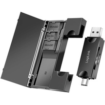 Logilink USB 3.2 (Gen1) Kartenleser für SD- & microSD-Karten, mit Karten-Aufbewahrung, USB-A und USB-C
