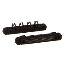 Winsport Billard Queue Wandhalter 2-teilig, für 4 Queues, Billardqueue Halterung aus hochwertigem Rubberwood/Holz schwarz