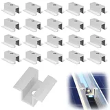 20 Stück Mittelklemme Photovoltaik, 8mm Bohrung PV Modul Befestigung, Solarmodul Halterung Mittelklemme Photovoltaik, für Photovoltaik Solarbefestigung, Solarmodul Befestigung