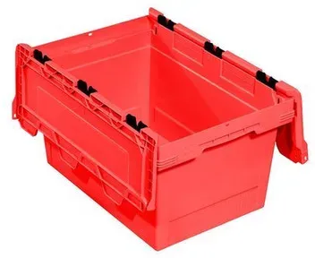 Mehrweg-Stapelbehälter classic-line D, Klappdeckel, nestbar, 600 x 400 x 349 mm, rot, VE = 2 St.