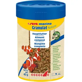 Sera marine Granulat Nature 100 ml - Hauptfutter aus Granulat für Meerwasserfische, Meerwasser Futter mit sehr hoher Verwertbarkeit und somit weniger Algen