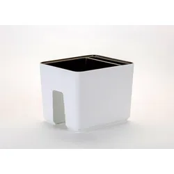 Plastia Blumenkasten Berberis Geländertopf Wasserspeicher weiß