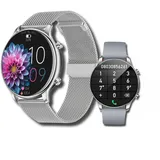 LUNIQUESHOP LSWATCH Smartwatch für Damen, mit Anruf, Bluetooth, 1,6 Zoll – Smartwatch, Temperatur, Sauerstoff, Blut, Spannung, Herzfrequenz, Schrittzähler, Schlaf, Wetter, 2 Armbänder