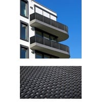 dynamic24 Polyrattan PVC Sichtschutz Matte 300x100 Balkon Zaun Windschutz anthrazit