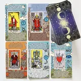 tarotika Tarotkarten Deutsch – Tarot Karten für Anfänger mit Bedeutungen auf den Karten – Ja oder Nein, Astrologie, Planeten und Chakren – Kein Handbuch erforderlich