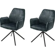 MCA Furniture »Ottawa mit Armlehne«, (Set), 2 St., Vintage, Veloursoptik mit Keder, Stuhl belastbar bis 120 Kg