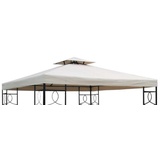 Spetebo Pavillon Ersatzdach 3x3 Meter - beige - wasserdicht/Kaminabzug - Pavillondach