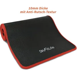DH FitLife Trainingsmatte Fitnessmatte, Sportmatte 183*61*1 cm, Gymnastikmatte extra reißfest, Yogamatte rutschfest und dick, Workout Matte (Schwarz) - Schwarz