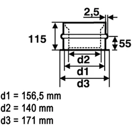 raik Ofenrohr 150 mm Doppelwandfutter Stahlblech schwarz