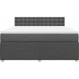 vidaXL Boxspringbett 180 x 200 cm Dunkelgrau