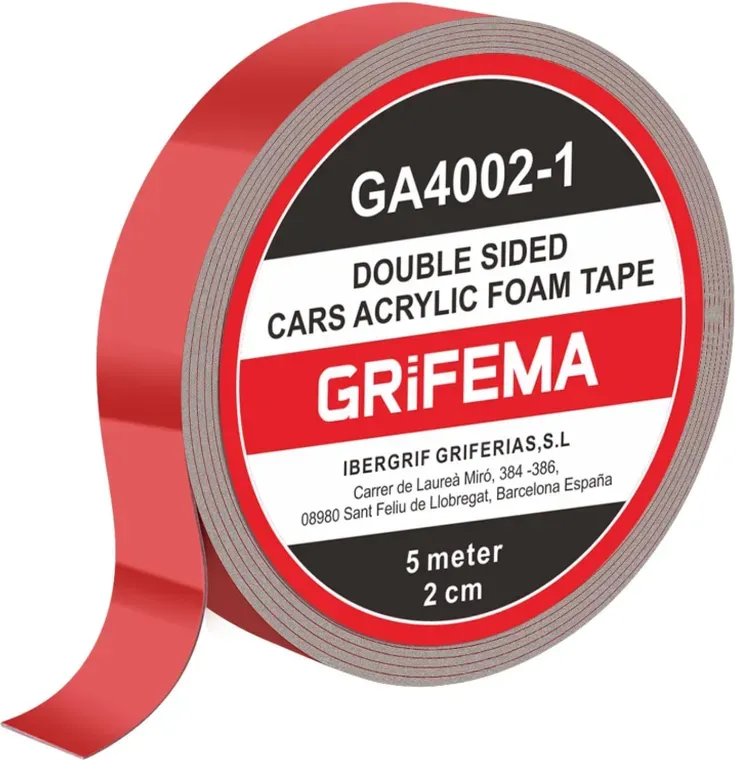 Grifema Starkes Doppelseitiges Klebeband Heavy Duty, Doppelseitiges Klebeband Montageband, Wasserdichtes Schaumklebeband für Auto, Heimdekoration, 5 Meter