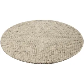 carpetfine Sina beige (dunkelbeige), H:14mm Ø:150cm, Wolle, Teppiche, grobe Struktur, Zeitloses Design, reine Wolle, Wohnzimmer