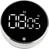 JUSTINUS LED Timer mit Magnet 8 x 3 x 8 cm Schwarz