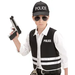 Police Officer Weste und Mütze Kinder-Set - Kinder-8-10-Jahre