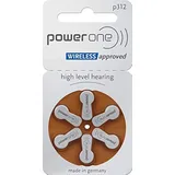 Varta Powerone P312 Hörgerätebatterie (180mAh, 1,4Volt) -10er Set (60 Batterien) silber braun