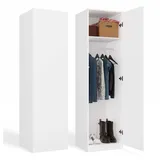 Topeshop SD-50 Kleiderschrank 180 x 50 x 50 cm Weiß