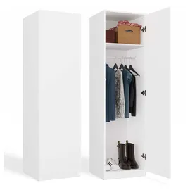 Topeshop SD-50 Kleiderschrank 180 x 50 x 50 cm Weiß